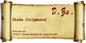 Duda Zsigmond névjegykártya